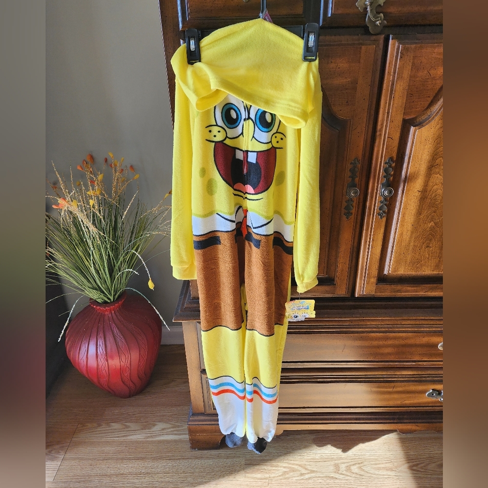 New Yellow SpongeBob Squarepants Hooded Onesie